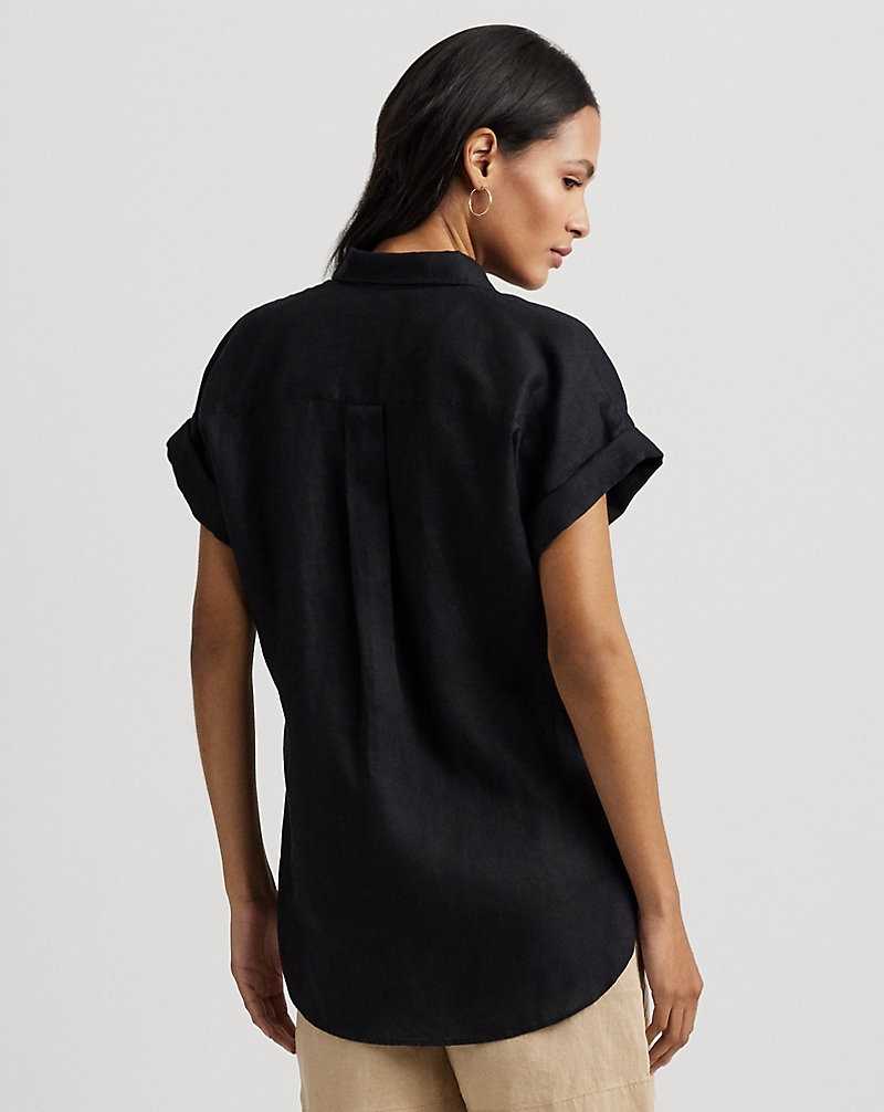 Camisas Ralph Lauren Linen Dolman-Sleeve Mujer Negros | BAVJOHE-48 - vista 4