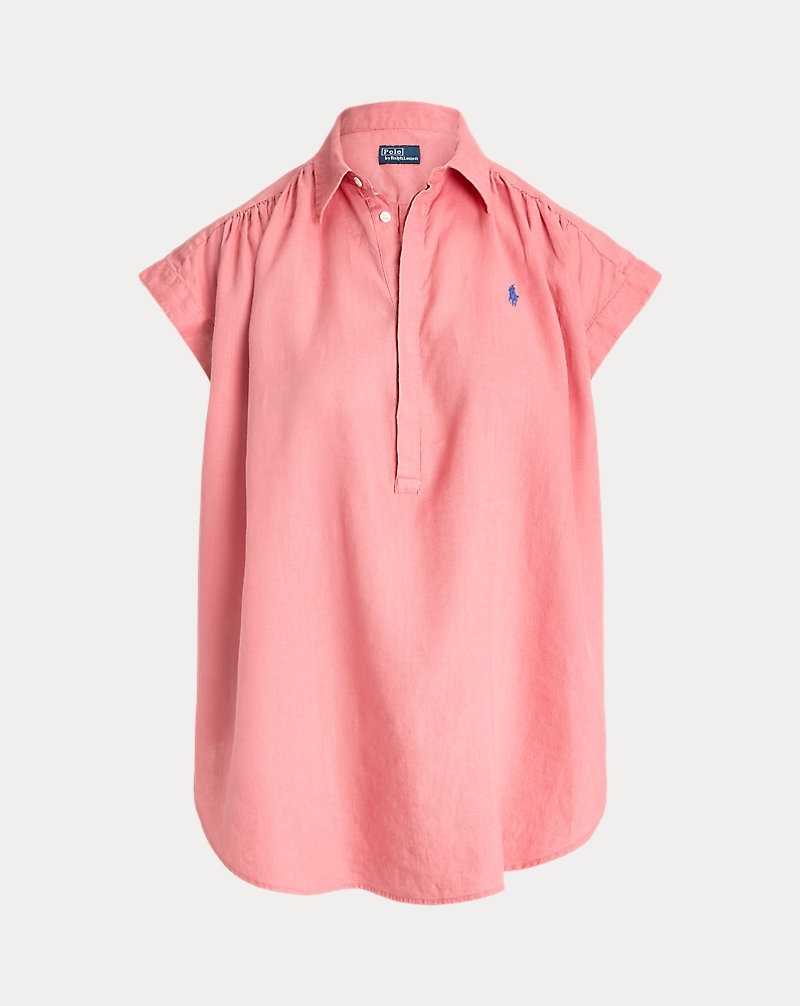 Camisas Ralph Lauren Linen Popover Mujer Rosas | UMVODPW-39 - vista 2