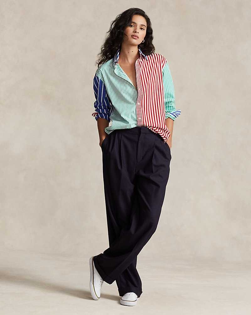 Camisas Ralph Lauren Oversize Striped Cotton Fun Mujer | IMCEFRD-28 - vista 3