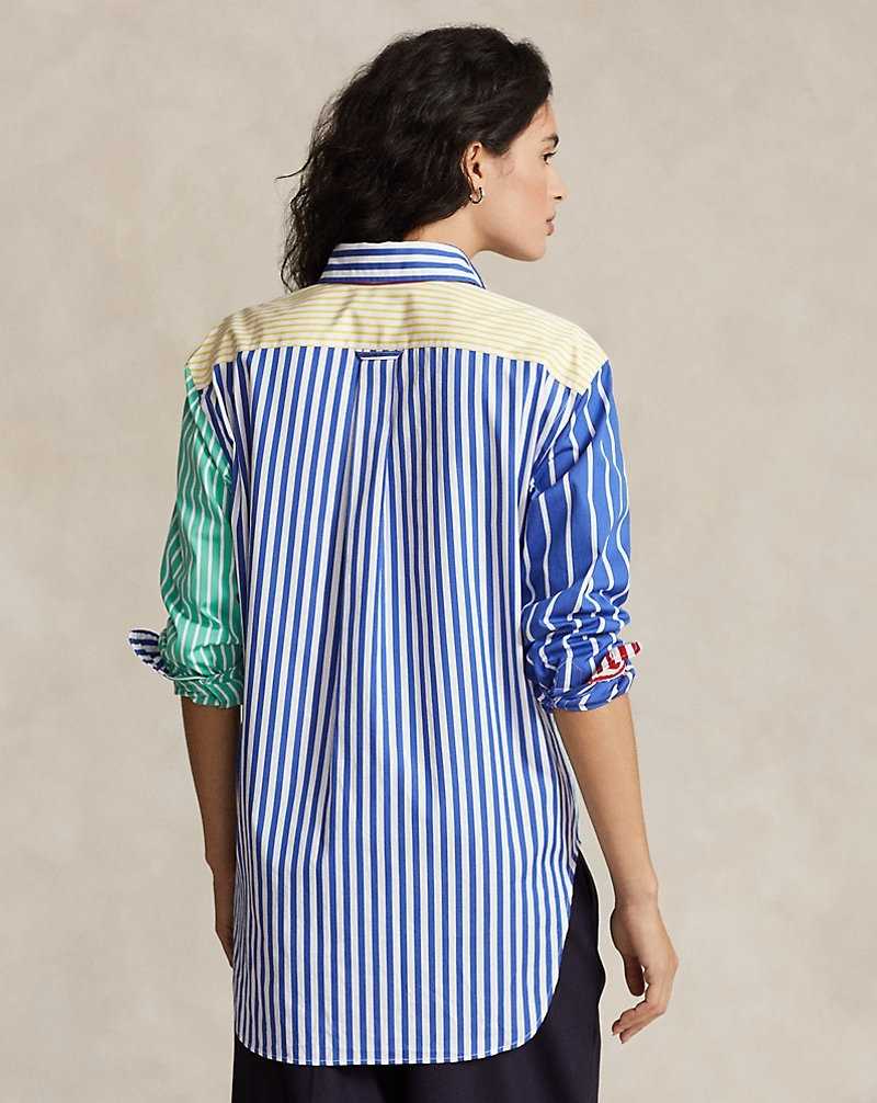 Camisas Ralph Lauren Oversize Striped Cotton Fun Mujer | IMCEFRD-28 - vista 4