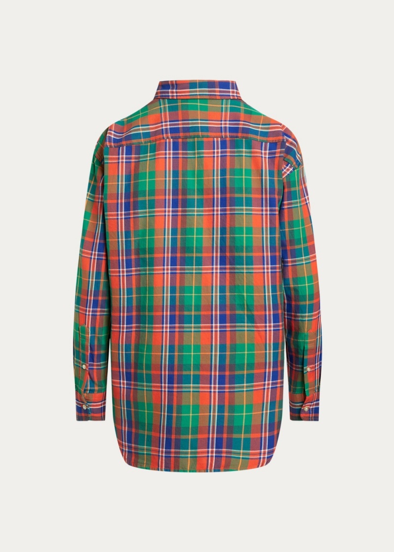 Camisas Plaid Algodon Twill Mujer Multicolor | NHPE30876 - vista 2