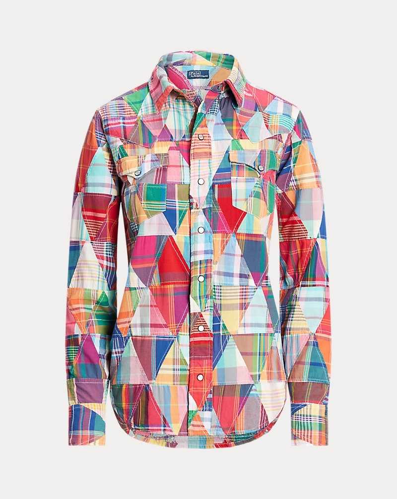 Camisas Ralph Lauren Plaid Patchwork Cotton Western Mujer Triangle Patchwork | RQGOHCP-57 - vista 2