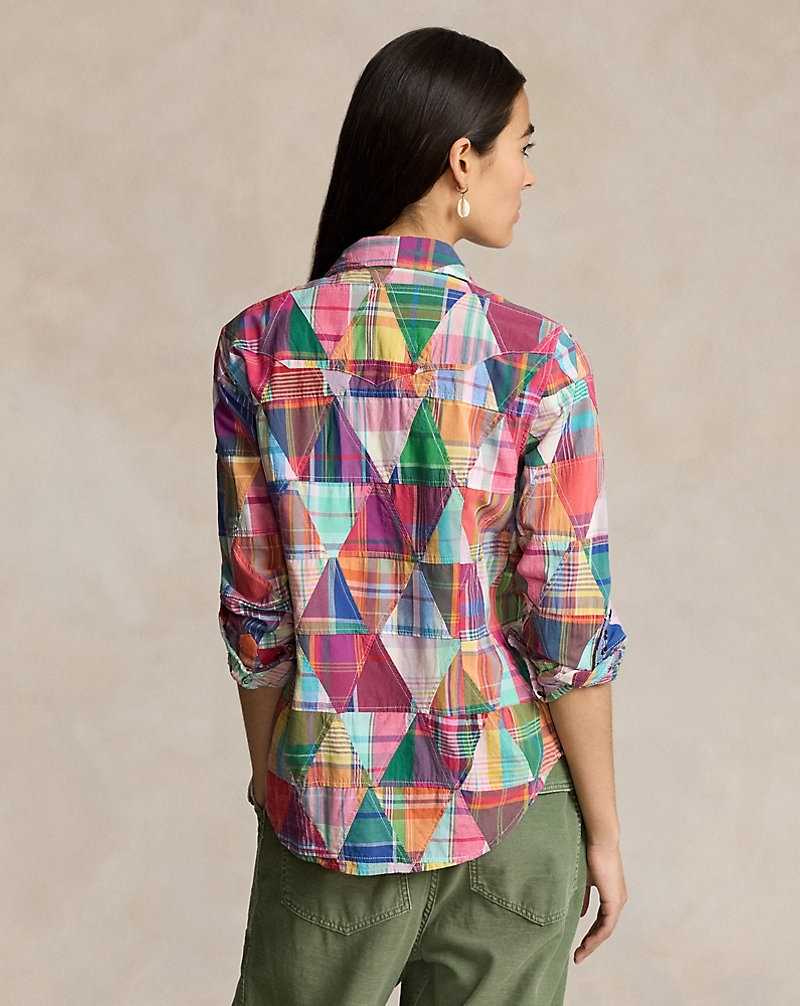 Camisas Ralph Lauren Plaid Patchwork Cotton Western Mujer Triangle Patchwork | RQGOHCP-57 - vista 4