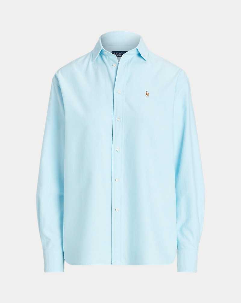 Camisas Ralph Lauren Relaxed Fit Cotton Oxford Mujer Azules | FUHDAQW-84 - vista 2