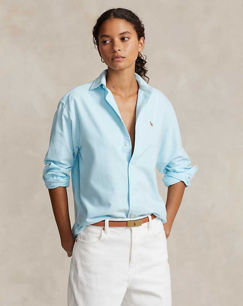 Camisas Ralph Lauren Relaxed Fit Cotton Oxford Mujer Azules | FUHDAQW-84 - vista 1