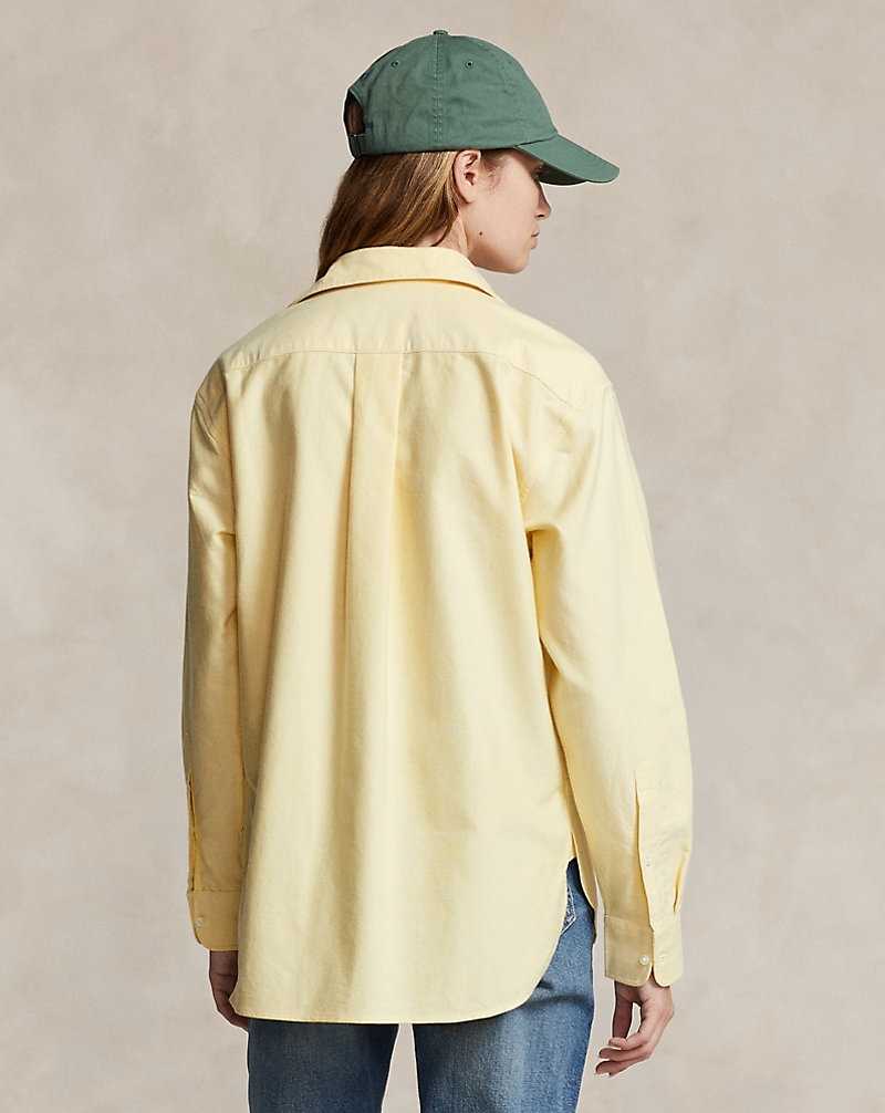 Camisas Ralph Lauren Relaxed Fit Cotton Oxford Mujer Amarillos | PSJYOQB-83 - vista 4