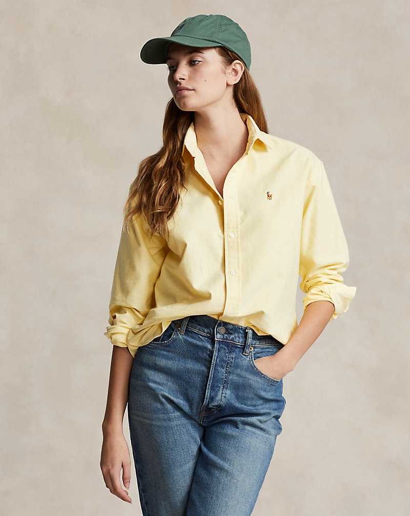 Camisas Ralph Lauren Relaxed Fit Cotton Oxford Mujer Amarillos | PSJYOQB-83 - vista 1