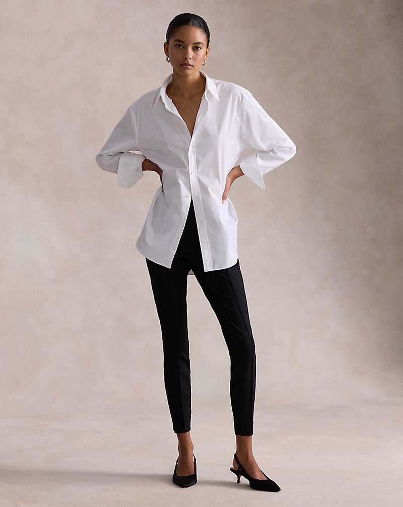 Camisas Ralph Lauren Relaxed Fit Cotton Mujer Blancos | OJIKWEG-80 - vista 3