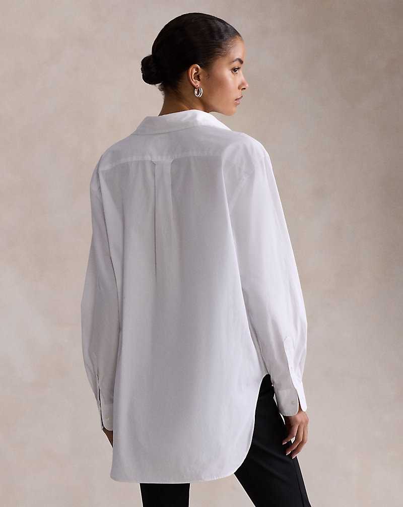 Camisas Ralph Lauren Relaxed Fit Cotton Mujer Blancos | OJIKWEG-80 - vista 4