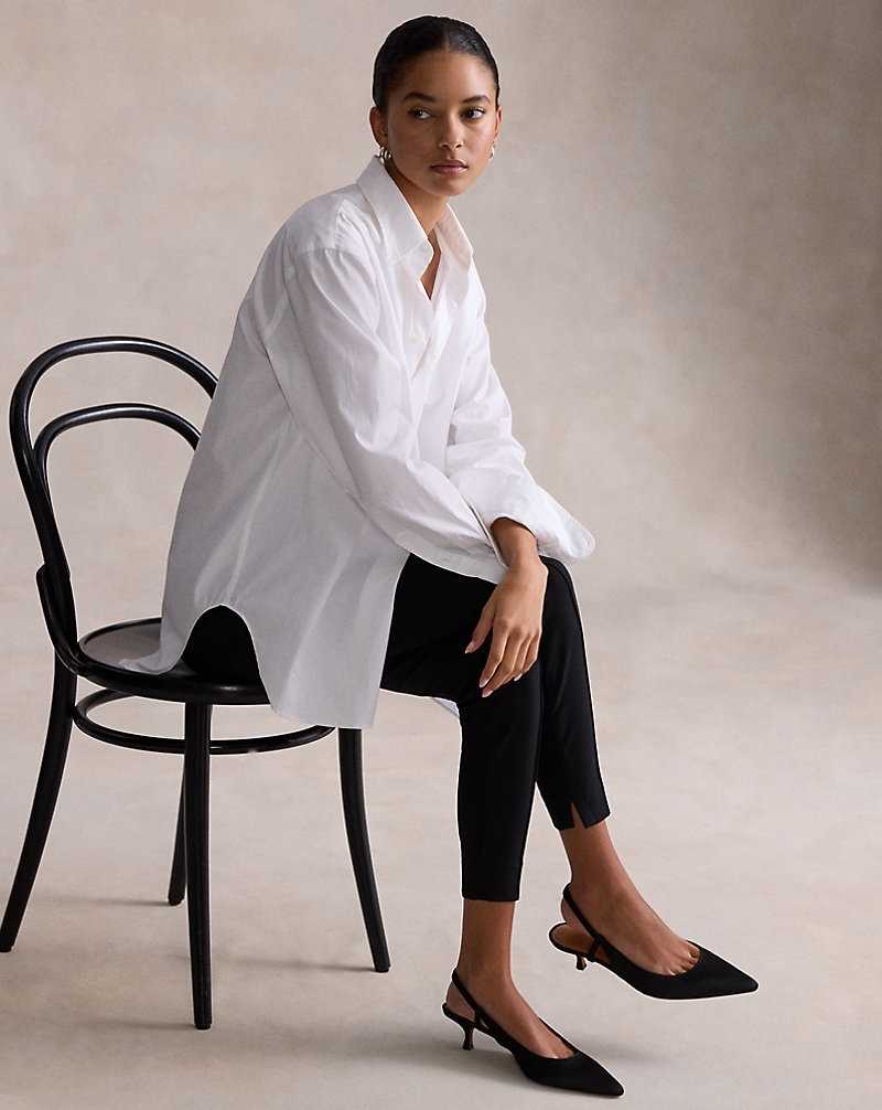 Camisas Ralph Lauren Relaxed Fit Cotton Mujer Blancos | OJIKWEG-80 - vista 1