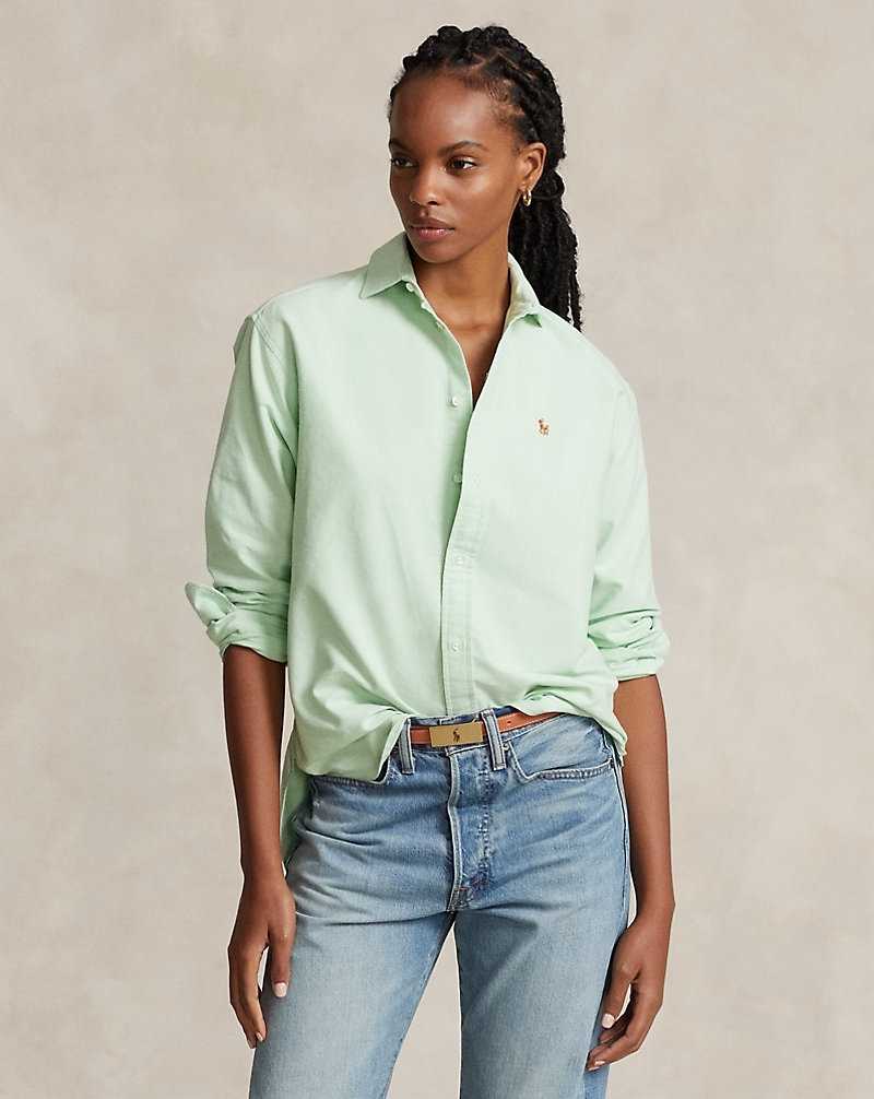 Camisas Ralph Lauren Relaxed Fit Cotton Oxford Mujer Lime Drop | AIRKSJQ-72 - vista 1