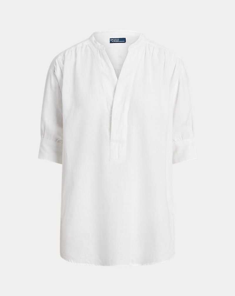 Camisas Ralph Lauren Relaxed Fit Linen Mujer Blancos | JVNLEIW-26 - vista 2