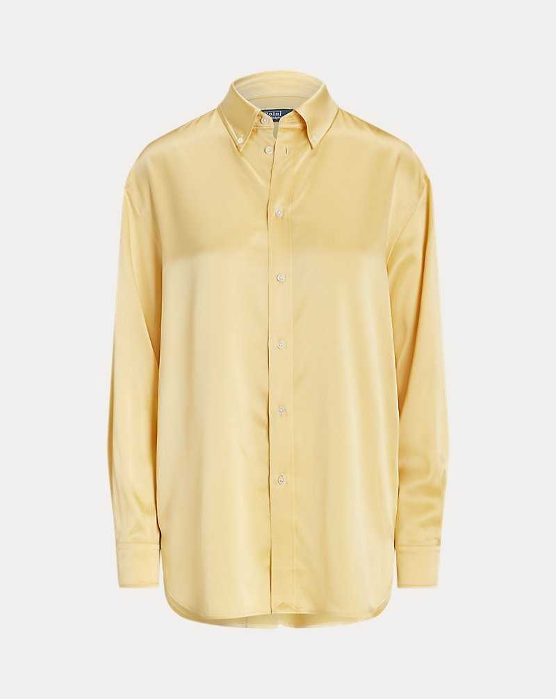 Camisas Ralph Lauren Relaxed Fit Silk Charmeuse Mujer Amarillos | UITJGNR-18 - vista 2