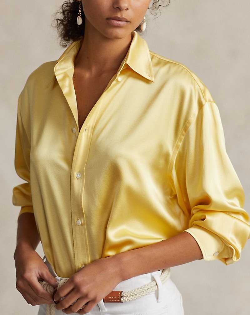 Camisas Ralph Lauren Relaxed Fit Silk Charmeuse Mujer Amarillos | UITJGNR-18 - vista 5