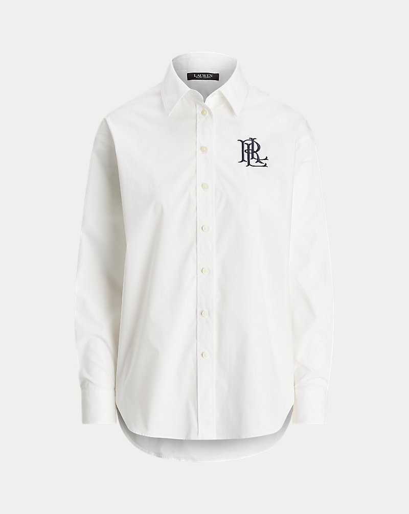 Camisas Ralph Lauren Relaxed Fit Stretch Cotton Mujer Blancos | WHCVBOR-18 - vista 2
