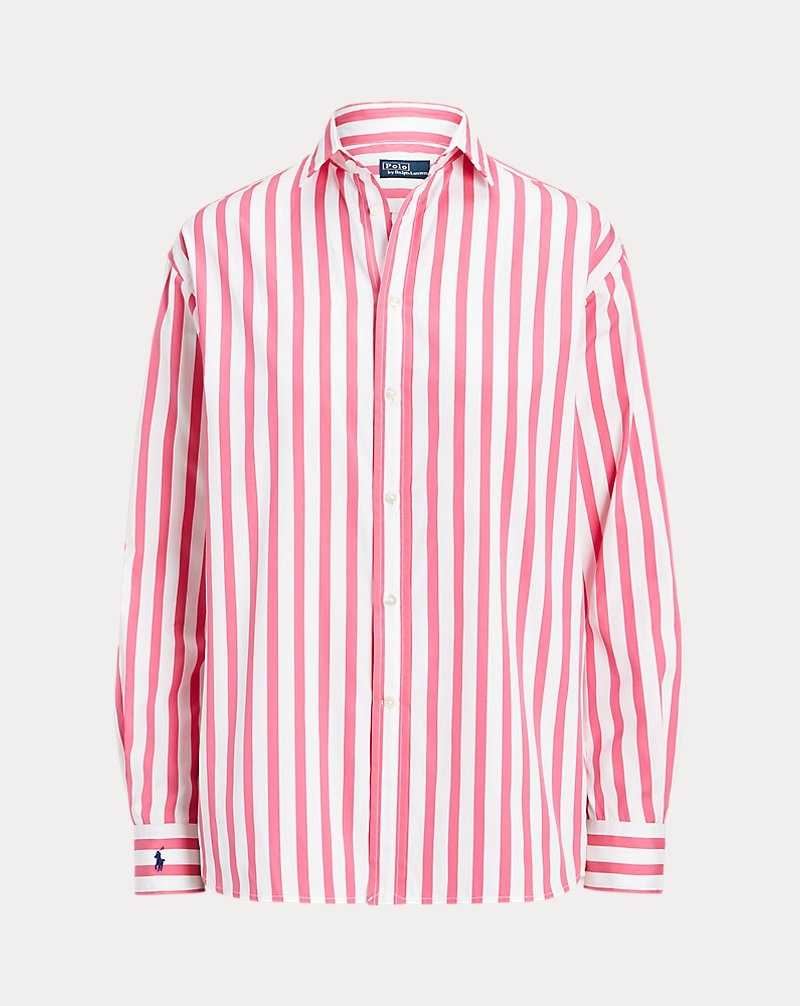 Camisas Ralph Lauren Relaxed Fit Striped Cotton Mujer 860o Pink/White | TQELZUG-81 - vista 2