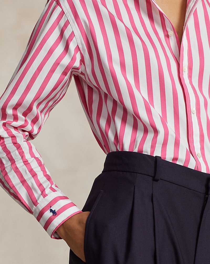 Camisas Ralph Lauren Relaxed Fit Striped Cotton Mujer 860o Pink/White | TQELZUG-81 - vista 5