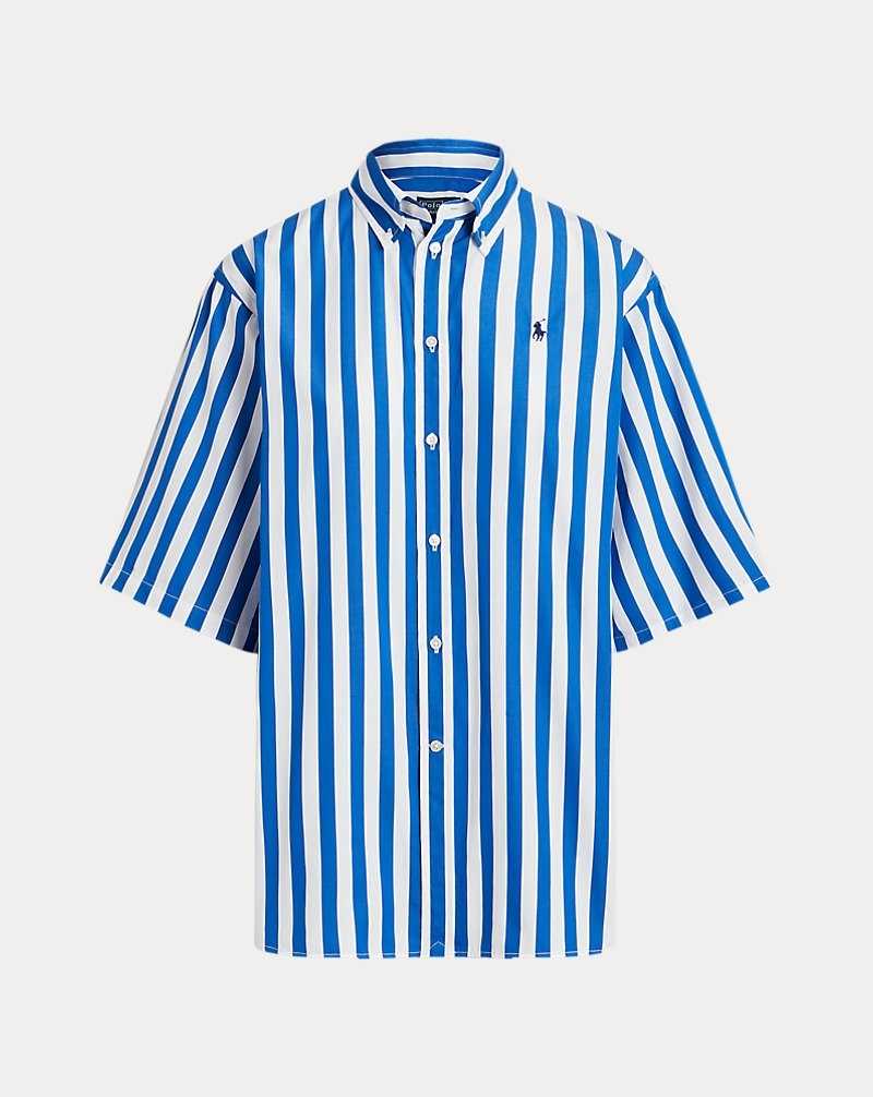 Camisas Ralph Lauren Relaxed Fit Striped Cotton Mujer Blue/White | HJVAUFZ-86 - vista 2