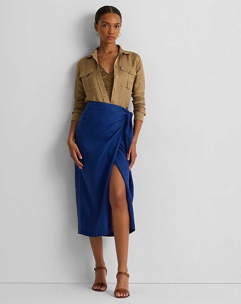 Camisas Ralph Lauren Satin Shantung Mujer Burnished Tan | QBPNVMZ-16 - vista 3
