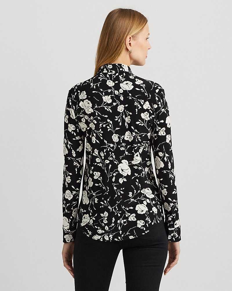 Camisas Ralph Lauren Slim Fit Floral Stretch Jersey Mujer Black/Cream | INOEBMW-35 - vista 4