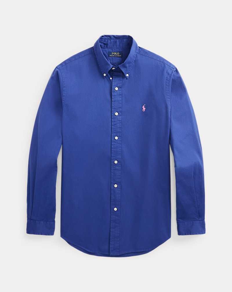 Camisas Ralph Lauren Slim Fit Garment-Dyed Twill Hombre Azul Rey | NPCRMKW-16 - vista 2