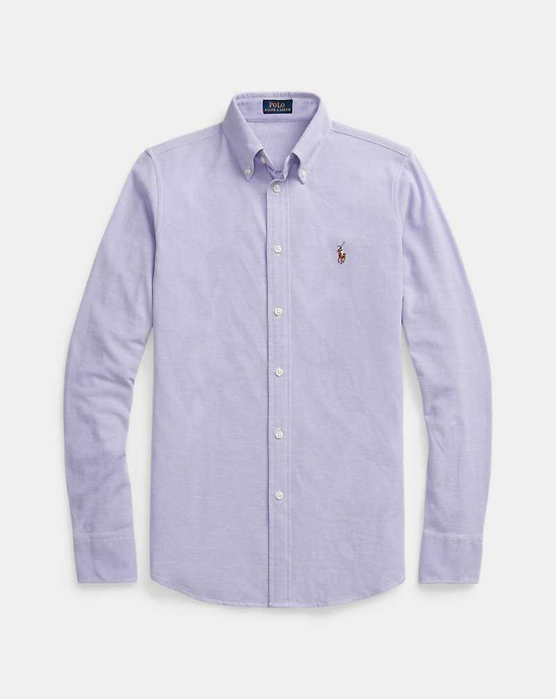 Camisas Ralph Lauren Slim Fit Knit Cotton Oxford Mujer Hyacinth | BSZPGQW-96 - vista 2