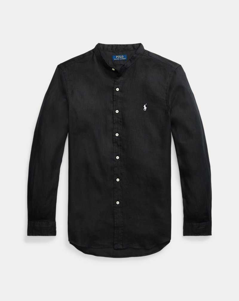 Camisas Ralph Lauren Slim Fit Linen Hombre Negros | EVDMYPS-27 - vista 2