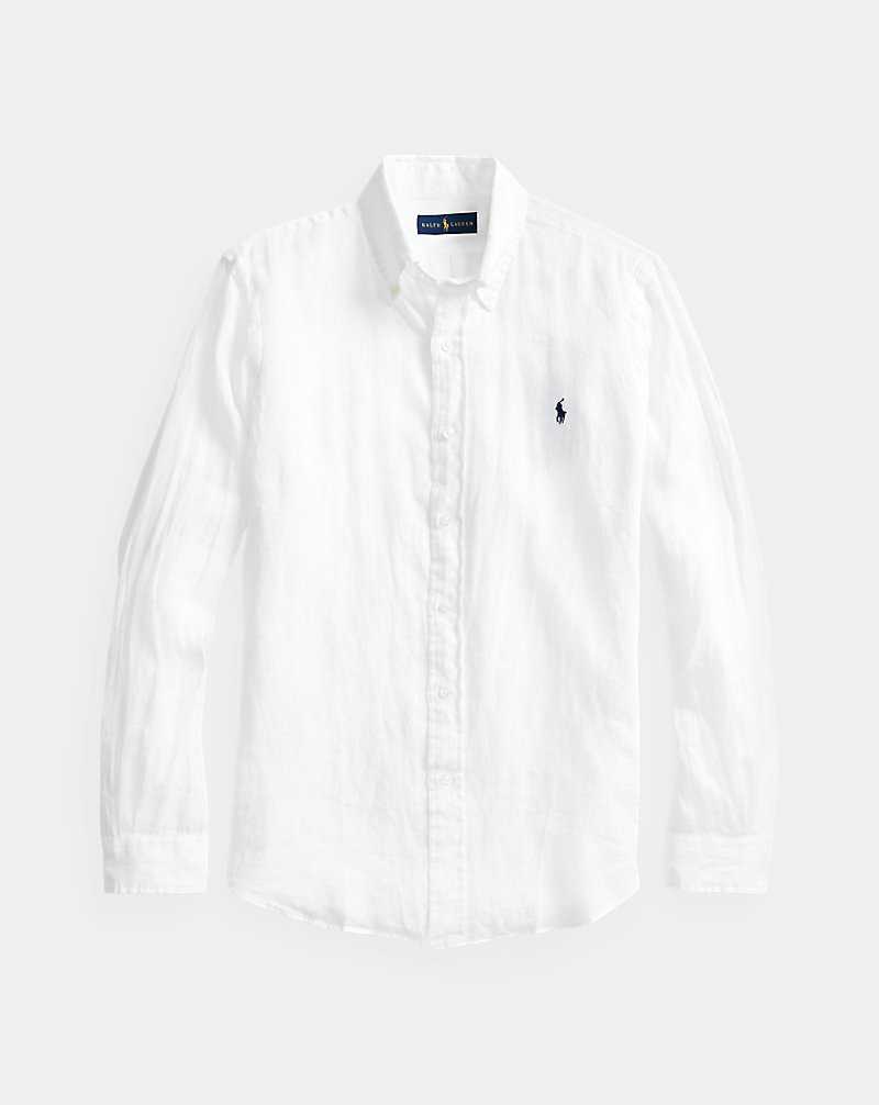 Camisas Ralph Lauren Slim Fit Linen Hombre Blancos | WVHOFAR-52 - vista 2