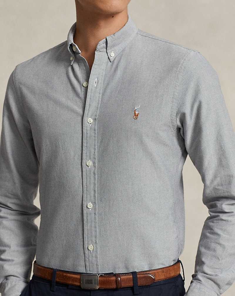 Camisas Ralph Lauren Slim Fit Oxford Hombre Slate | CABNEHW-15 - vista 5