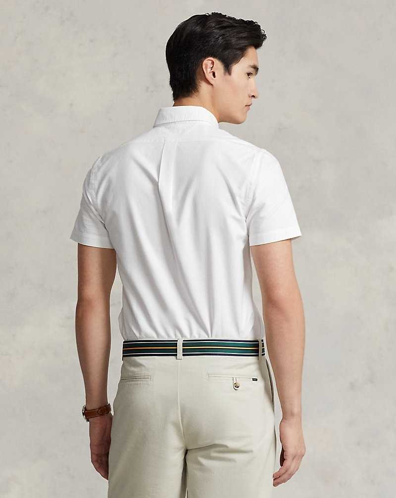Camisas Ralph Lauren Slim Fit Oxford Hombre Blancos | BKROPVI-72 - vista 4