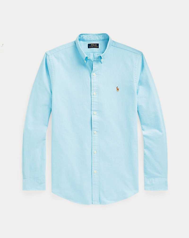 Camisas Ralph Lauren Slim Fit Oxford Hombre Azules | QXGNZOC-85 - vista 2