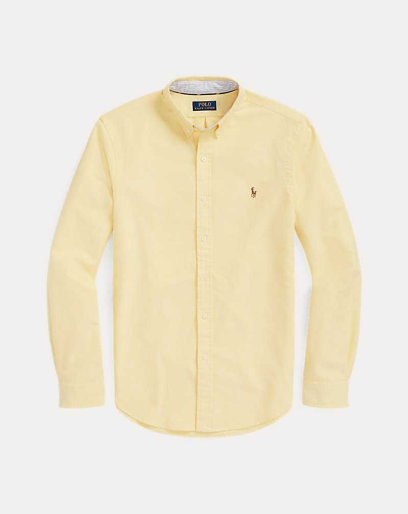 Camisas Ralph Lauren Slim Fit Oxford Hombre Amarillos | TQKURNM-01 - vista 2