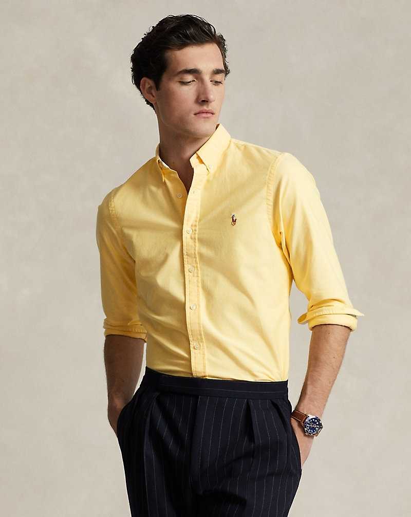 Camisas Ralph Lauren Slim Fit Oxford Hombre Amarillos | TQKURNM-01 - vista 1