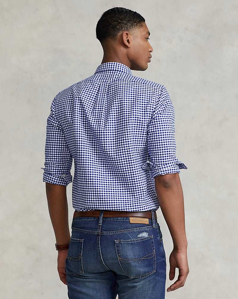 Camisas Ralph Lauren Slim Fit Oxford Sport Hombre Royal/White | MXIETUJ-09 - vista 4