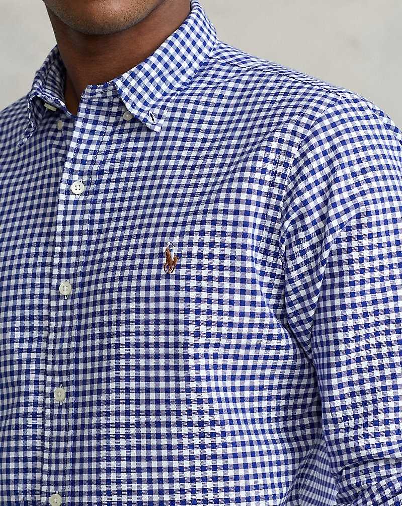 Camisas Ralph Lauren Slim Fit Oxford Sport Hombre Royal/White | MXIETUJ-09 - vista 5
