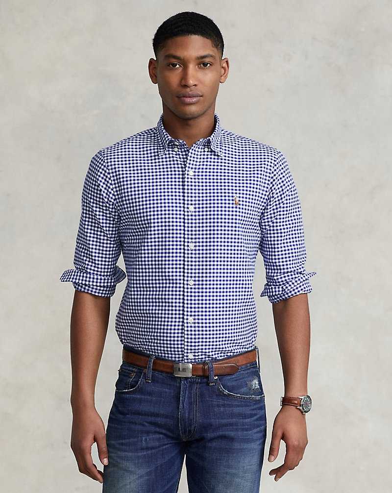 Camisas Ralph Lauren Slim Fit Oxford Sport Hombre Royal/White | MXIETUJ-09 - vista 1