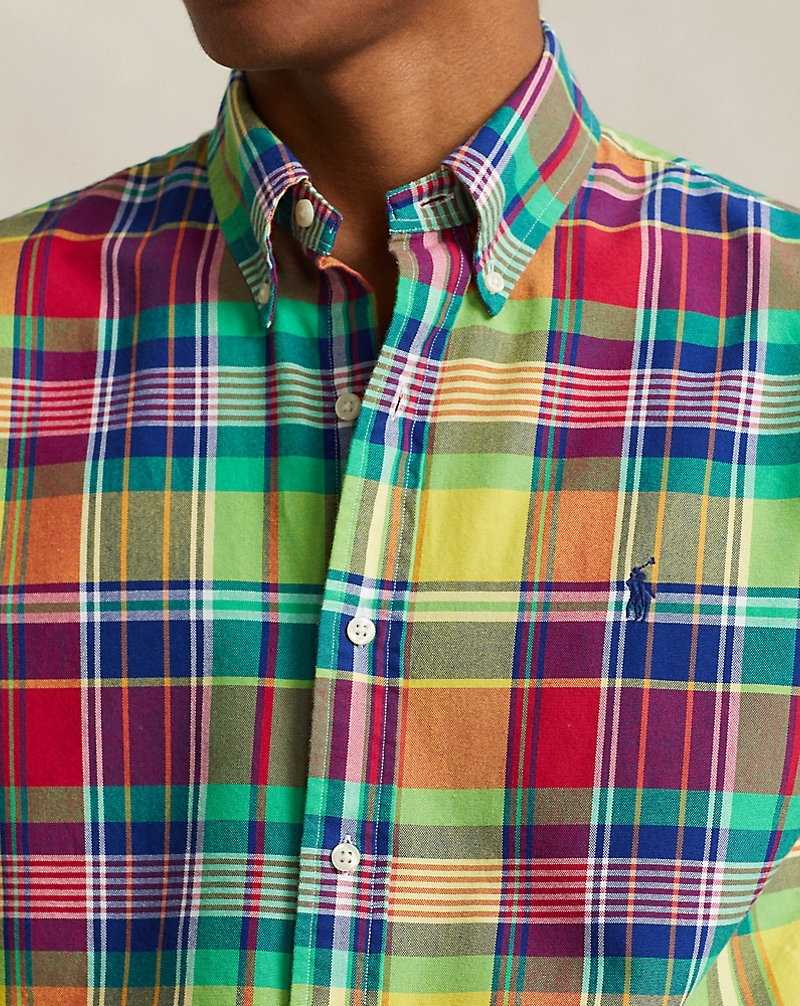 Camisas Ralph Lauren Slim Fit Plaid Oxford Hombre 6342 Yellow/Red Multi | TXIFNWJ-60 - vista 5