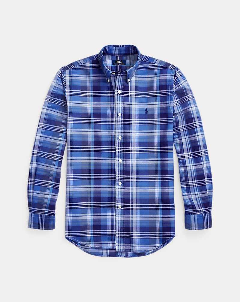 Camisas Ralph Lauren Slim Fit Plaid Oxford Hombre Azules | GFYNBDZ-59 - vista 2