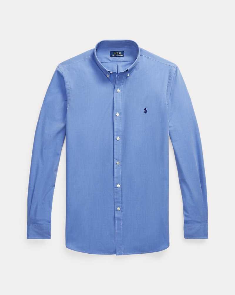 Camisas Ralph Lauren Slim Fit Stretch End-On-End Hombre Azules | URYCHIK-87 - vista 2