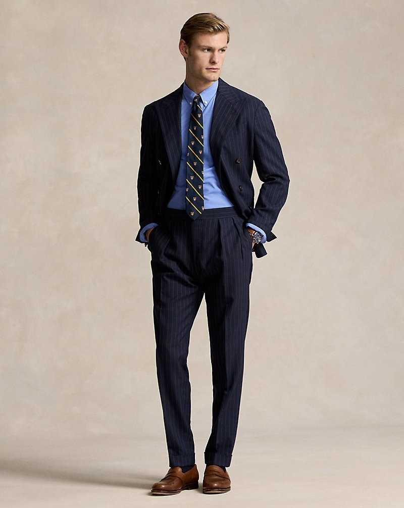 Camisas Ralph Lauren Slim Fit Stretch End-On-End Hombre Azules | URYCHIK-87 - vista 3