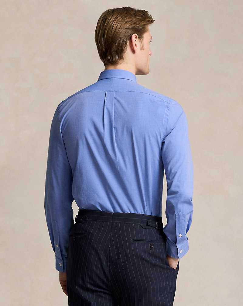 Camisas Ralph Lauren Slim Fit Stretch End-On-End Hombre Azules | URYCHIK-87 - vista 4