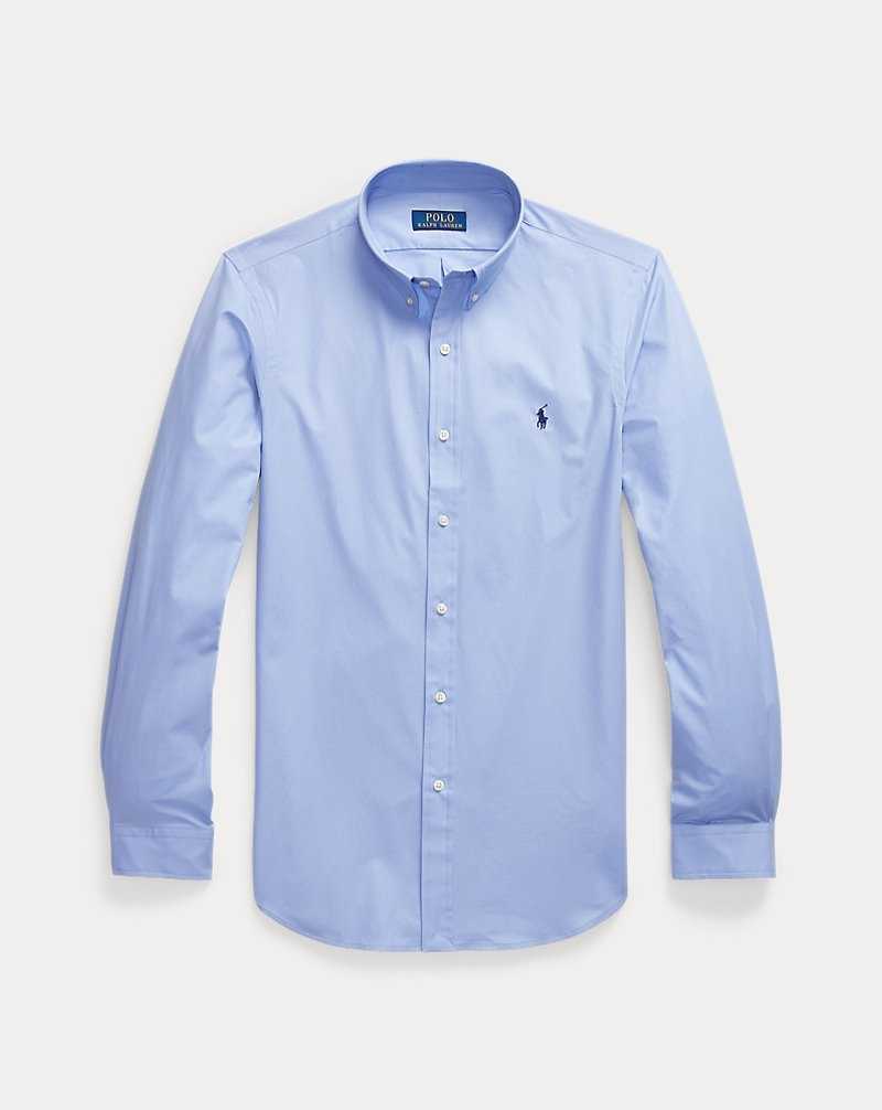 Camisas Ralph Lauren Slim Fit Stretch Poplin Hombre Azules | DXBYUTK-71 - vista 2