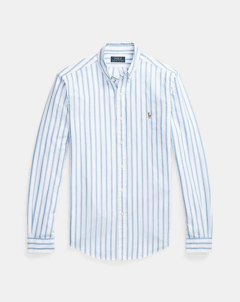 Camisas Ralph Lauren Slim Fit Striped Oxford Hombre Blue/White | SGQCRFJ-75 - vista 2