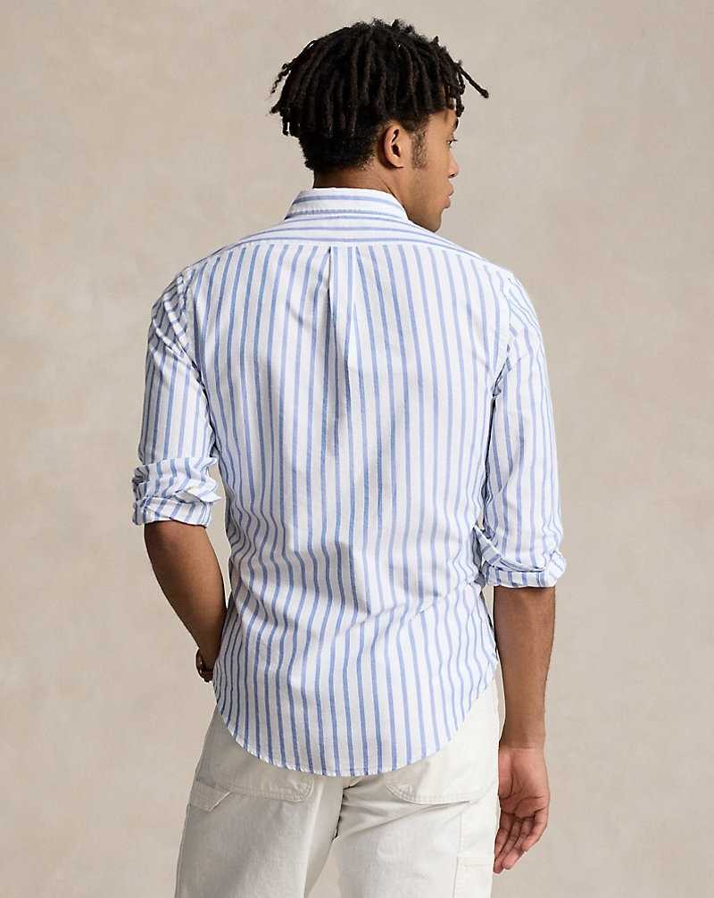Camisas Ralph Lauren Slim Fit Striped Oxford Hombre Blue/White | SGQCRFJ-75 - vista 4