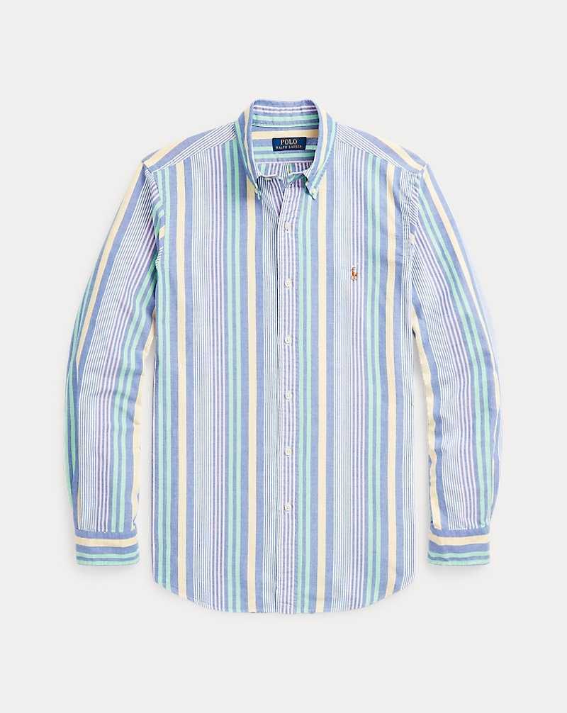 Camisas Ralph Lauren Slim Fit Striped Oxford Hombre Royal/White Multi | TDIHLYN-17 - vista 2