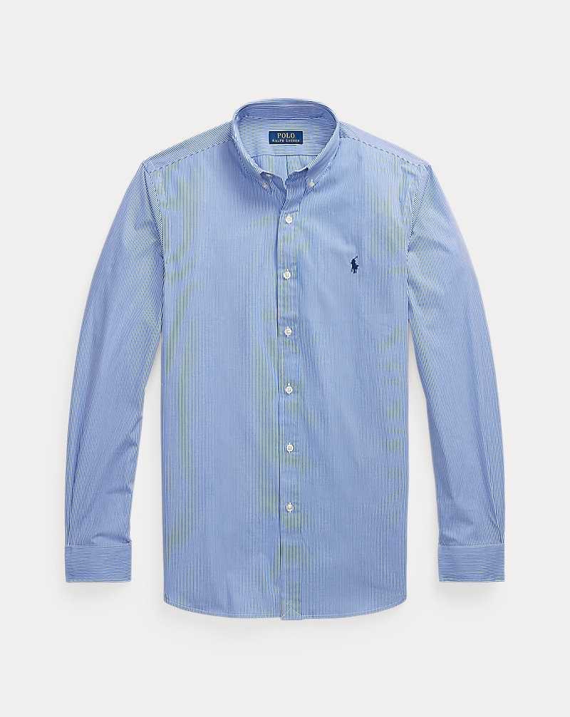 Camisas Ralph Lauren Slim Fit Striped Stretch Poplin Hombre Blue/White Hairline | NSVMBAZ-51 - vista 2