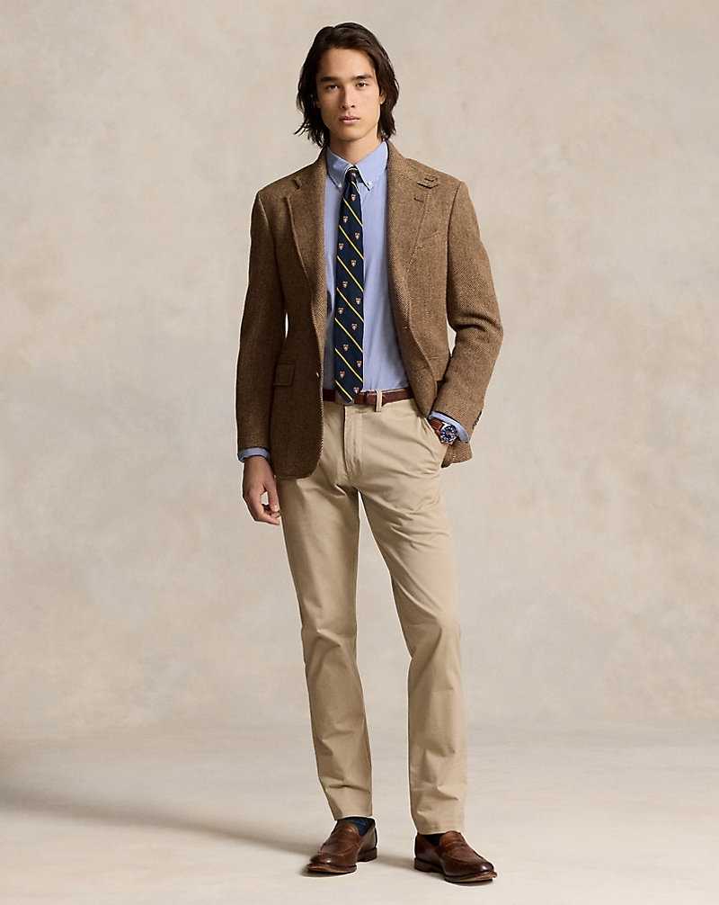 Camisas Ralph Lauren Slim Fit Striped Stretch Poplin Hombre Blue/White Hairline | NSVMBAZ-51 - vista 3