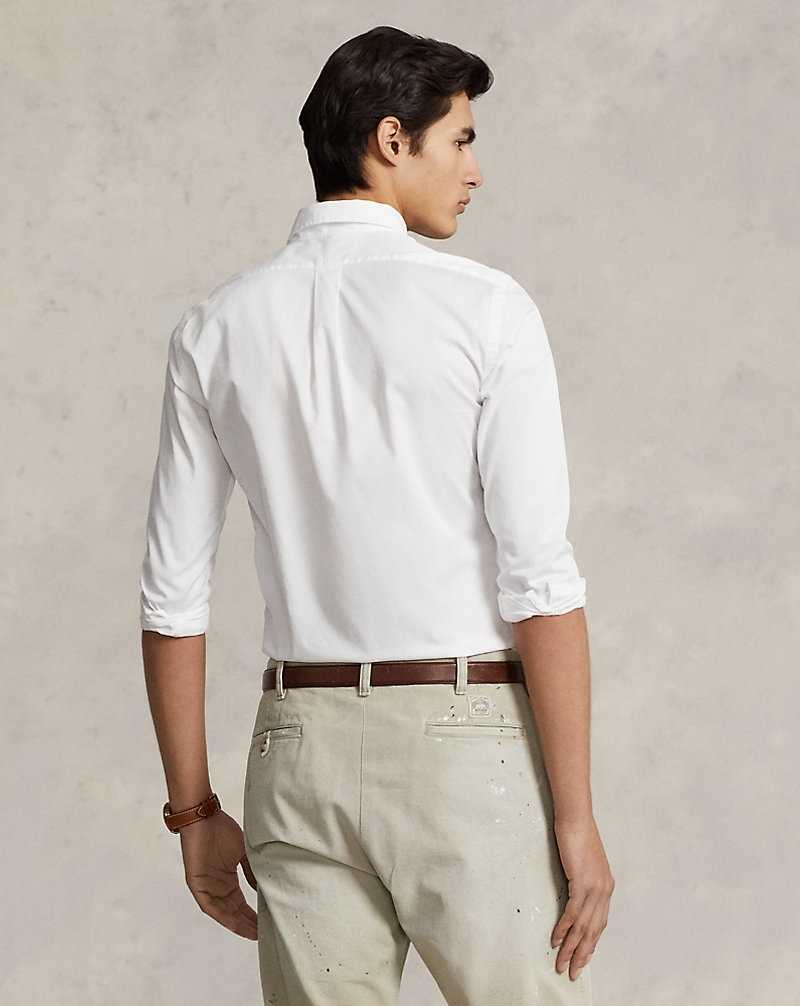 Camisas Ralph Lauren Slim Fit Twill Hombre Blancos | BTXGJZN-56 - vista 4
