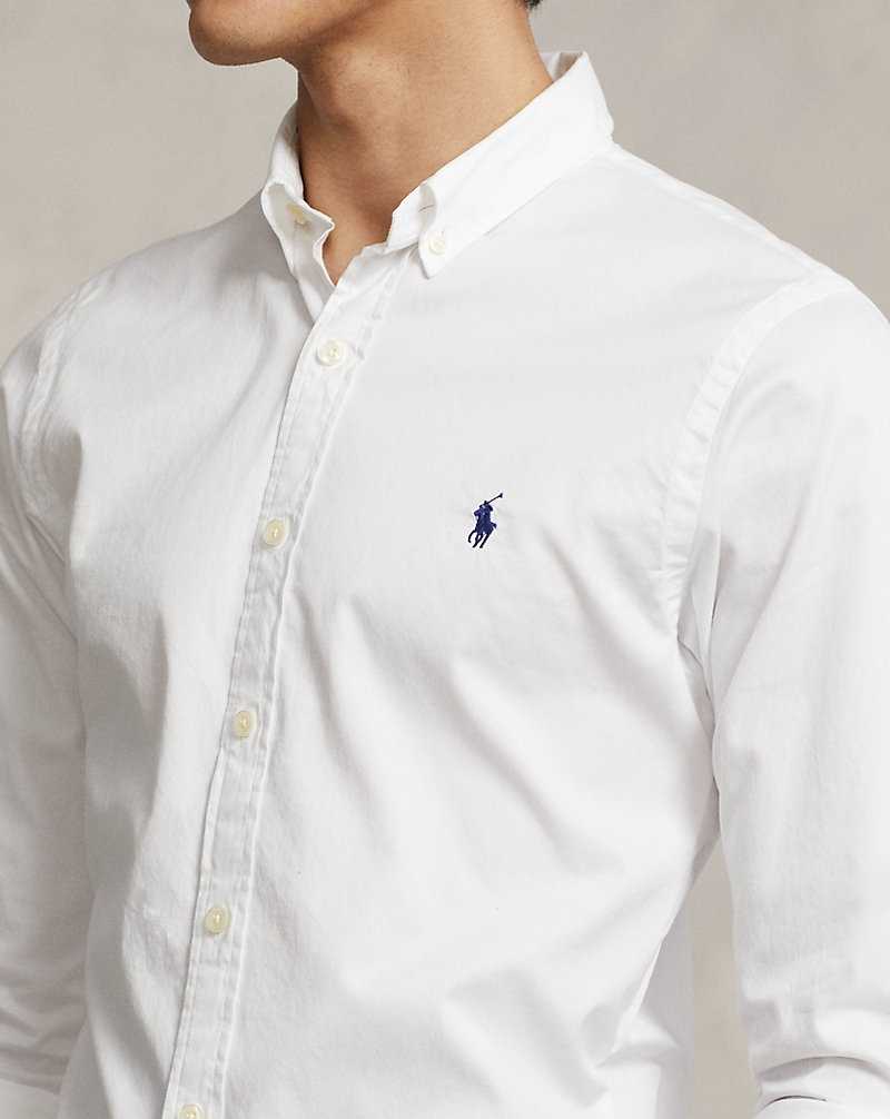 Camisas Ralph Lauren Slim Fit Twill Hombre Blancos | BTXGJZN-56 - vista 5