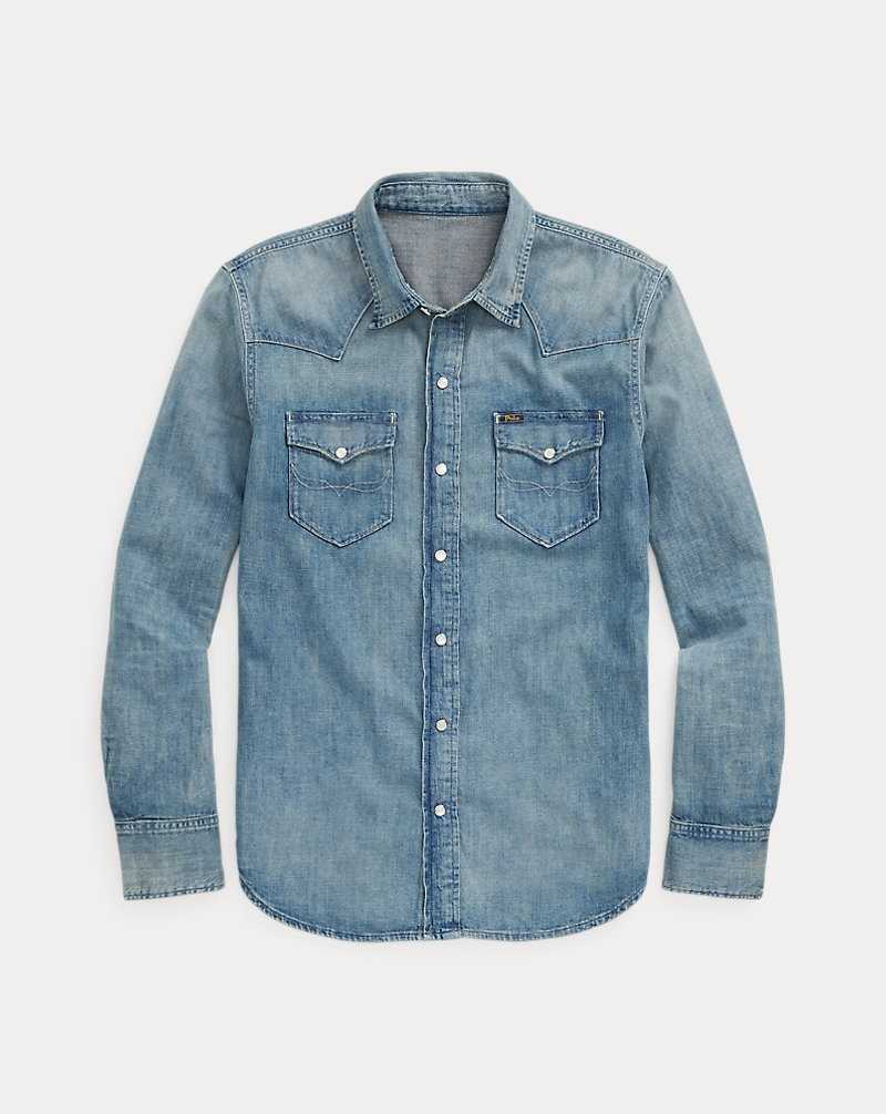 Camisas Ralph Lauren Slub Denim Western Hombre RL Western | FWUYJME-50 - vista 2